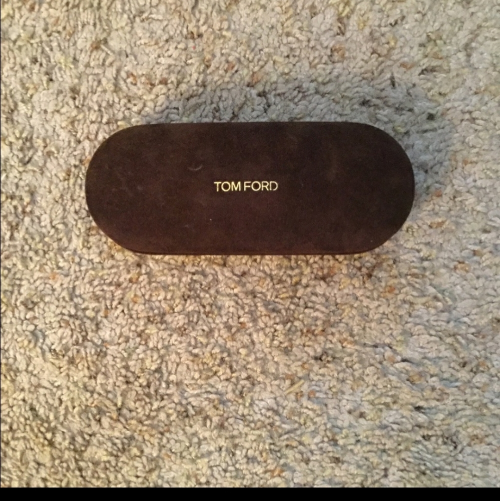 TOM FORD SIGNATURE BROWN SUEDE SUNGLASSES CASE